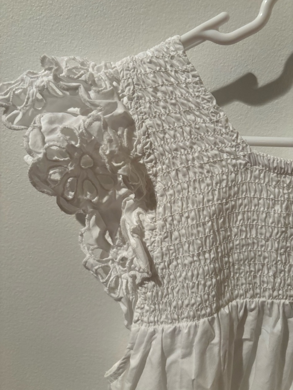 A New Day White Cotton Eyelet Maxi Dress with Cap Sleeves Sz M - Picture 5 of 8